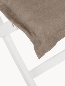 Einfarbige Hochlehner-Stuhlauflage Panama, Bezug: 50% Baumwolle, 50% Polyes, Taupe, B 42 x L 120 cm