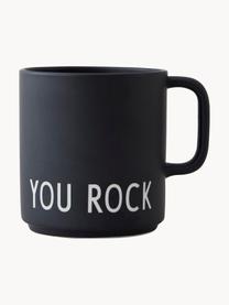 Designový kávový šálek s nápisem Favourite YOU ROCK, Kostní porcelán Fine Bone China, Černá (You rock), Ø 10 x V 9 cm, 250 ml