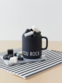 Design Kaffeetasse Favourite YOU ROCK mit Schriftzug, Fine Bone China (Porzellan), Schwarz (You rock), Ø 10 x H 9 cm, 250 ml