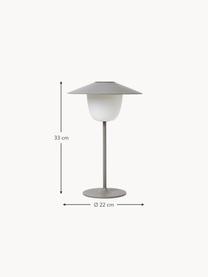 Mobiele dimbare LED outdoor lamp Ani om op te hangen of te zetten, Lampenkap: aluminium, Lampvoet: gecoat aluminium, Grijs, wit, Ø 22 x H 33 cm