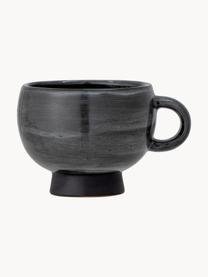 Taza artesanal con esmalte reactivo Emilo, Gres, Gris antracita, Ø 9 x Al 7 cm, 300 ml