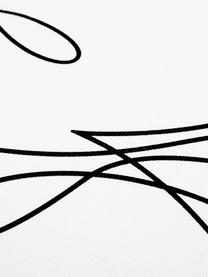 Kussenhoes Morpho met abstracte One Line tekening, 100% katoen, Wit, zwart, 40 x 40 cm