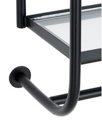 Metalen wandgarderobe Thelma in zwart, Frame: gecoat metaal, Zwart, transparant, B 43 cm x H 42 cm