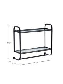 Metall-Wandregal Thelma in Schwarz, Gestell: Metall, beschichtet, Schwarz, Transparent, B 43 x H 42 cm