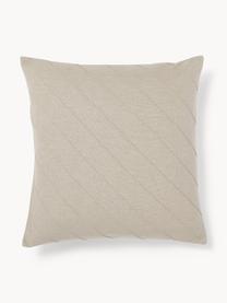 Housse de coussin en lin 45x45 Malia, 51 % lin, 49 % coton, Grège, larg. 45 x long. 45 cm