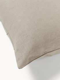 Housse de coussin en lin 45x45 Malia, 51 % lin, 49 % coton, Grège, larg. 45 x long. 45 cm