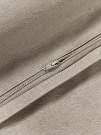 Funda de cojín de lino texturizada Malia, 51% lino, 49% algodón, Greige, An 45 x L 45 cm