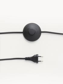 Lámpara de pie trípode Cella, Pantalla: mezcla de algodón, Cable: plástico, Negro, cromo, Al 147 cm