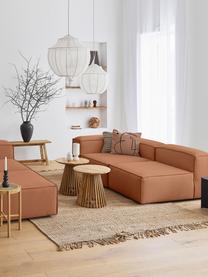 Modulares Sofa Lennon (4-Sitzer) mit Hocker, Bezug: 100 % Polyester Der strap, Gestell: Massives Kiefernholz, Spe, Webstoff Nougat, B 327 x T 207 cm