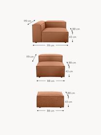 Modulares Sofa Lennon (4-Sitzer) mit Hocker, Bezug: 100 % Polyester Der strap, Gestell: Massives Kiefernholz, Spe, Webstoff Nougat, B 327 x T 207 cm