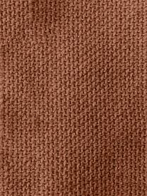 Modulaire bank Lennon (4-zits) met kruk, Bekleding: 100% polyester, Frame: massief grenenhout FSC-ge, Poten: kunststof, Geweven stof nougatkleurig, B 327 x D 207 cm