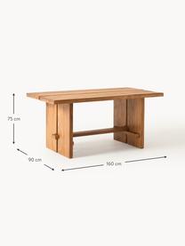 Jedálenský stôl z tíkového dreva Hugo, Tíkové drevo, morené
Tento produkt je vyrobený z trvalo udržateľného dreva s certifikátom FSC®., Tíkové drevo, morené, Š 160 x H 90 cm