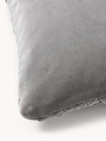 Housse de coussin rectangulaire velours Sina, Velours (100 % coton), Gris, larg. 30 x long. 50 cm