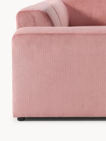 Canapé d'angle XL en velours côtelé Melva, Velours côtelé rose, larg. 458 x prof. 220 cm