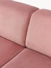 XL-Ecksofa Melva aus Cord, Bezug: Cord (92 % Polyester, 8 %, Gestell: Massives Kiefernholz, Spe, Füße: Kunststoff Dieses Produkt, Cord Altrosa, B 339 x T 339 cm