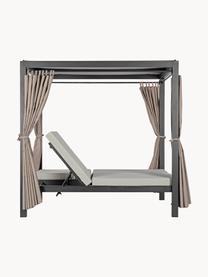 Dubbele zonnebed Dream met luifel, Frame: gepoedercoat aluminium, Geweven stof lichtbeige, antraciet, B 188 x H 205 cm