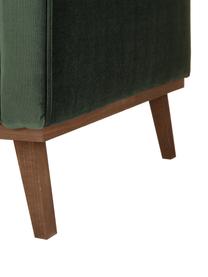 Samt-Sofa Alva (2-Sitzer) in Grün mit Holz-Füssen, Bezug: Samt (Hochwertiger Polyes, Gestell: Massives Kiefernholz, Samt Olive, B 184 x T 92 cm