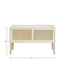 Aparador de madera de pino Rejilla, Blanco, An 115 x Al 68 cm