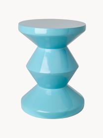 Ronde bijzettafel Zig Zag, Kunststof, gelakt, Turquoise, Ø 36 x H 46 cm