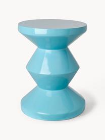 Ronde bijzettafel Zig Zag, Kunststof, gelakt, Turquoise, Ø 36 x H 46 cm