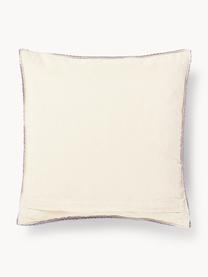 Housse de coussin en laine Loca, Lavande, blanc crème, larg. 50 x long. 50 cm