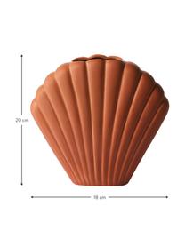 XS Vase Shell aus Steingut, Steingut, Braun, B 18 x H 20 cm