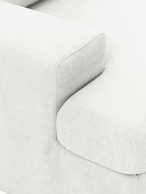 Sofa modułowa Russell, Tapicerka: 100% bawełna Dzięki tkani, Stelaż: lite drewno sosnowe z cer, Nogi: tworzywo sztuczne, Tkanina w odcieniu złamanej bieli, S 412 x W 77 cm