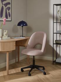 Chaise de bureau en velours Rachel, hauteur ajustable, Velours vieux rose, larg. 65 x prof. 66 cm