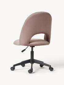 Krzesło biurowe z aksamitu Rachel, obrotowe, Tapicerka: aksamit (wysokiej jakości, Nogi: metal malowany proszkowo, Brudnoróżowy aksamit, S 65 x G 66 cm