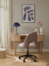 Chaise de bureau en velours Rachel, hauteur ajustable, Velours vieux rose, larg. 65 x prof. 66 cm