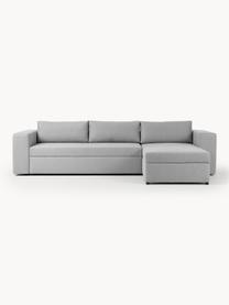 Grosses Schlafsofa Noah (4-Sitzer) mit Stauraum, Bezug: Polyester Der strapazierf, Gestell: Massives Buchennholz, FSC, Webstoff Grau, B 343 x T 180 cm, Eckteil links