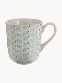 Tazas de café Maya, 3 uds., Gres, Off White, malva, verde salvia, rosa claro, Ø 9 x Al 10 cm, 360 ml