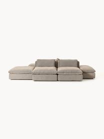 Sofa modułowa XL Felix, Tapicerka: 100% poliester Dzięki tka, Nogi: tworzywo sztuczne Ten pro, Greige tkanina, B 360 x T 240 cm