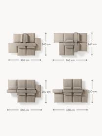 Sofa modułowa XL Felix, Tapicerka: 100% poliester Dzięki tka, Nogi: tworzywo sztuczne Ten pro, Greige tkanina, B 360 x T 240 cm