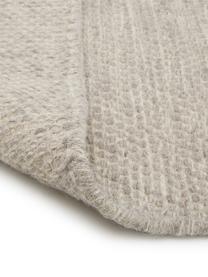 Handgewebter Wollläufer Asko, meliert, Flor: 90 % Wolle, 10 % Baumwoll, Grau, B 80 x L 250 cm
