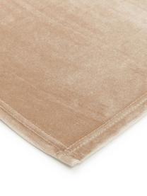 Nappe en velours beige Nicole, 100 % velours de polyester, Beige, Pour 4 à 6 pers. (larg. 140 x long. 200 cm)