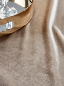 Nappe en velours beige Nicole, 100 % velours de polyester, Beige, Pour 4 à 6 pers. (larg. 140 x long. 200 cm)