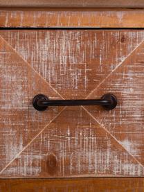 Credenza in legno di pino marrone chiaro Alba, Maniglie: metallo rivestito, Marrone chiaro, nero, Larg. 120 x Alt. 80 cm