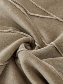 Coussin 45x45 velours Pintuck, Taupe