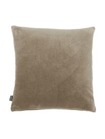 Poduszka z aksamitu z wypełnieniem Pintuck, Tapicerka: 55% rayon, 45% bawełna, Taupe, S 45 x D 45 cm