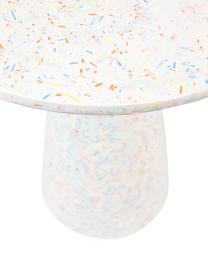 Ronde tuintafel Victoria met gerecycled kunsstof, Terrazzo, gerecycled plastic, polyresin, Wit, multicolour, Ø 40 x H 45 cm