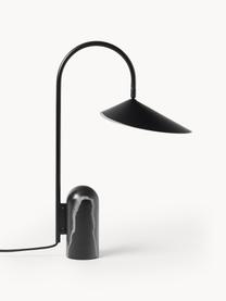 Velká stolní lampa s mramorovou podstavou Arum, nastavitelná, Černá, mramorovaná, Š 34 cm, V 50 cm