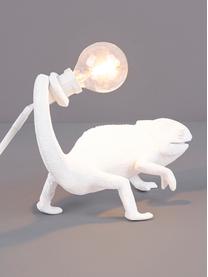 Kleine design tafellamp Chameleon, Lamp: polyresin, Wit, B 17 x H 14 cm