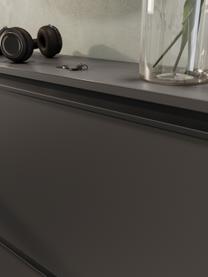 Schoenenkast Halem, Frame: spaanplaat, melamineharsc, Handvatten: gecoat aluminium, Poten: kunststof, Antraciet, B 67 x H 139 cm