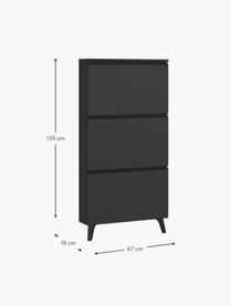 Armoire à chaussures Halem, Anthracite, larg. 67 x haut. 139 cm