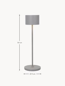 Lampada da tavolo portatile da esterno a LED Farol, Lampada: alluminio verniciato a po, Grigio, Ø 11 x Alt. 34 cm