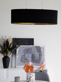 Oválna závesná lampa Jamie, Čierna, odtiene zlatej, Š 78 x V 22 cm