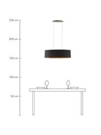 Ovale hanglamp Jamie, Fitting: vernikkeld metaal, Zwart, goudkleurig, B 78  x H 22 cm