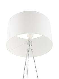 Lampadaire trépied glamour Jessica, Blanc, chrome