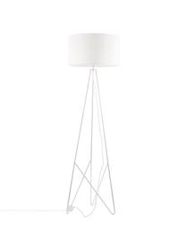 Lámpara de pie Jessica, Pantalla: tela, Cable: plástico, Blanco, cromo, Ø 45 x Al 155 cm